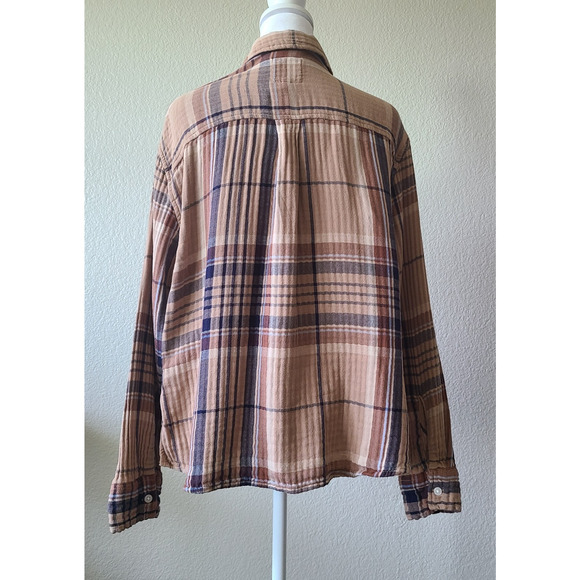 Aerie Plaid Women's Sweater Size Small Cotton Pocket Grunge 90s Y2K Retro Casual - Picture 2 of 12